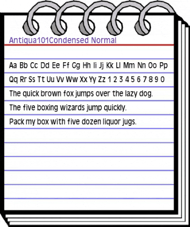 Antiqua101Condensed Normal animated font preview Antiqua101Condensed Normal animated font preview