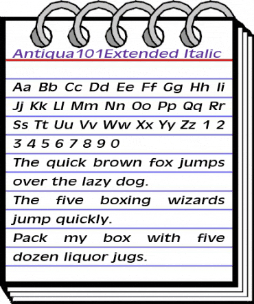 Antiqua101Extended Italic animated font preview Antiqua101Extended Italic animated font preview