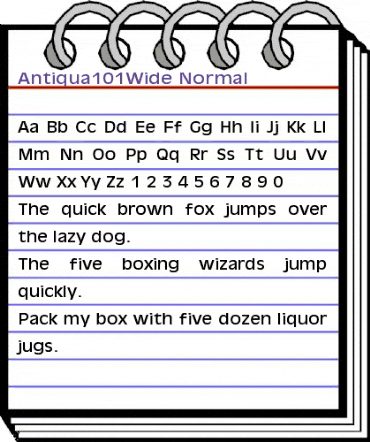 Antiqua101Wide Normal animated font preview Antiqua101Wide Normal animated font preview