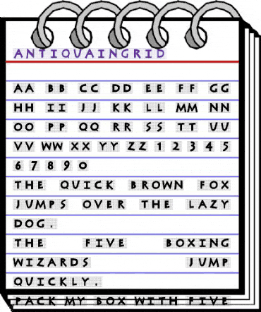 AntiquaInGrid Regular animated font preview