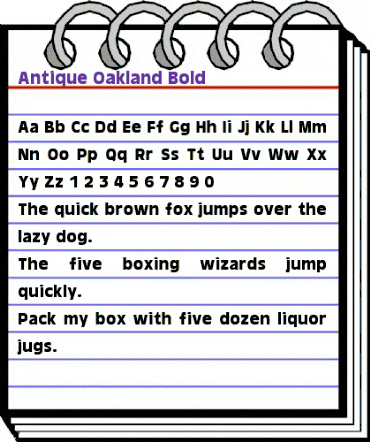 Antique Oakland Bold animated font preview