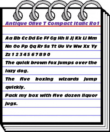Antique Olive T Ro1 Regular animated font preview Antique Olive T Ro1 Regular animated font preview