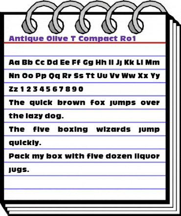 Antique Olive T Ro1 Regular animated font preview Antique Olive T Ro1 Regular animated font preview