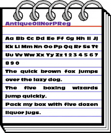 AntiqueOliNorPReg Regular animated font preview AntiqueOliNorPReg Regular animated font preview