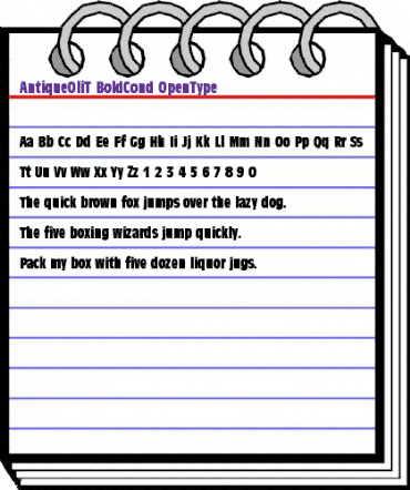 Antique Olive T Bold Condensed animated font preview