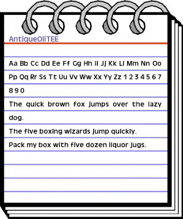 AntiqueOliTEE Regular animated font preview AntiqueOliTEE Regular animated font preview