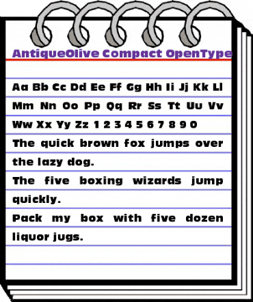 AntiqueOlive Regular animated font preview AntiqueOlive Regular animated font preview