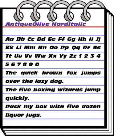 AntiqueOlive NordItalic animated font preview AntiqueOlive NordItalic animated font preview