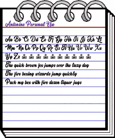 Antonine Personal Use Regular animated font preview
