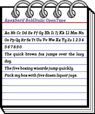 Apex Serif Bold Italic Regular animated font preview