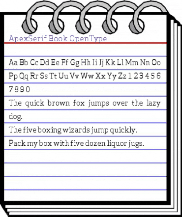 Apex Serif Book Regular animated font preview