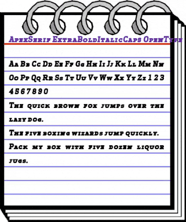 Apex Serif Extra Bold Italic Caps Regular animated font preview