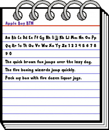 Apple Boy BTN Regular animated font preview Apple Boy BTN Regular animated font preview