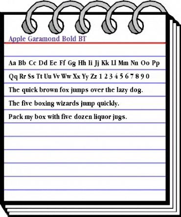 Apple Garamond BT Bold animated font preview Apple Garamond BT Bold animated font preview