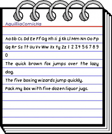 AquilliaComicHa Regular animated font preview