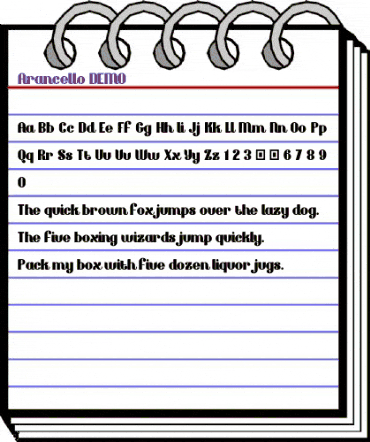 Arancello DEMO Regular animated font preview