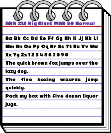 ARB-218 Big Blunt MAR-50 Regular animated font preview ARB-218 Big Blunt MAR-50 Regular animated font preview