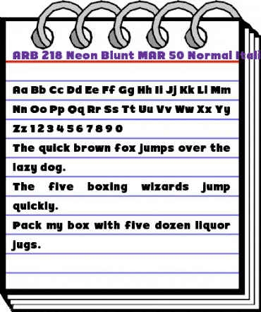 ARB-218 Neon Blunt MAR-50 Italic animated font preview