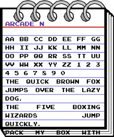 Arcade N animated font preview