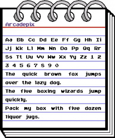 Arcadepix Regular animated font preview