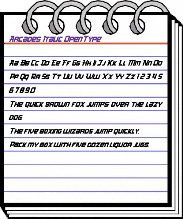 Arcades Italic Regular animated font preview Arcades Italic Regular animated font preview