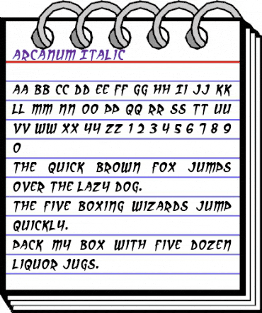 Arcanum Italic animated font preview Arcanum Italic animated font preview
