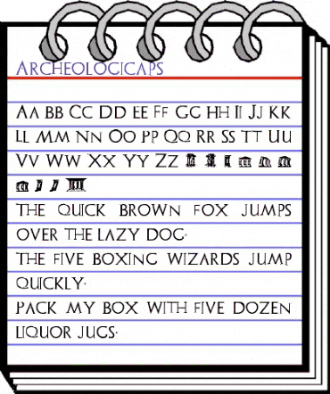 Archeologicaps Regular animated font preview