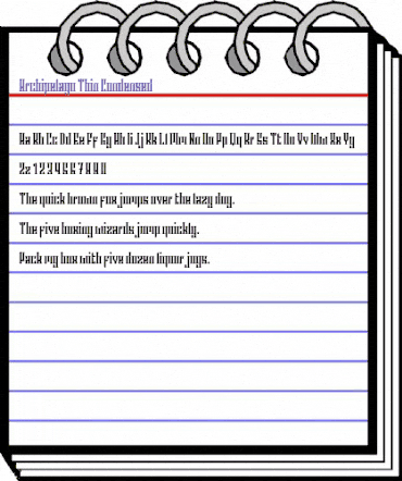 Archipelago Thin Condensed animated font preview