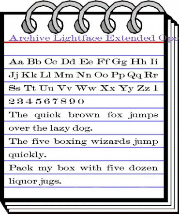 Archive Lightface Extended Regular animated font preview Archive Lightface Extended Regular animated font preview