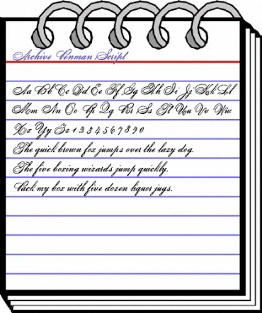 Archive Penman Script Regular animated font preview Archive Penman Script Regular animated font preview