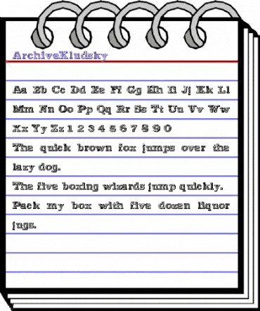 Archive Kludsky Regular animated font preview Archive Kludsky Regular animated font preview