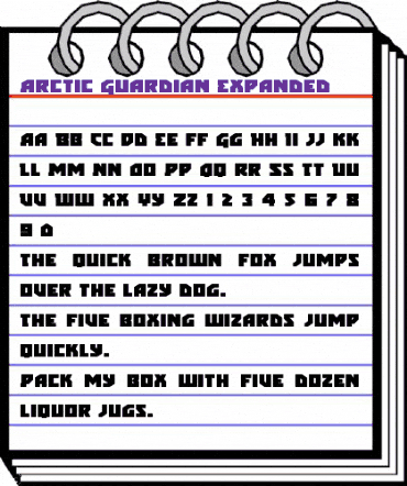 Arctic Guardian Expanded Expanded animated font preview