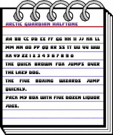 Arctic Guardian Halftone Regular animated font preview