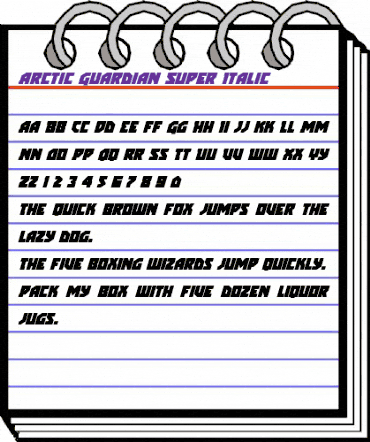 Arctic Guardian Super-Italic Italic animated font preview Arctic Guardian Super-Italic Italic animated font preview