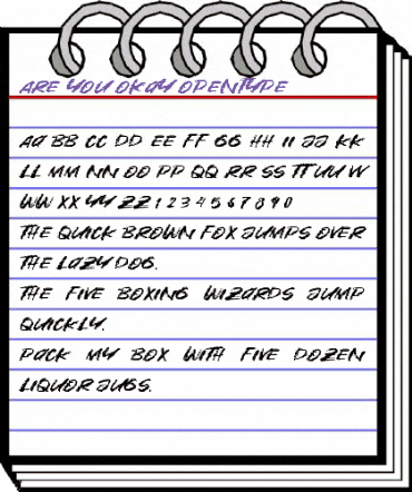 Are You Okay Regular animated font preview