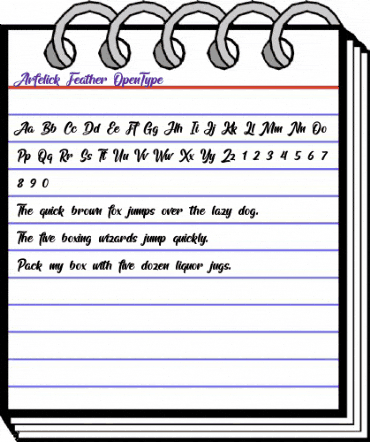 Arfelick Feather Regular animated font preview