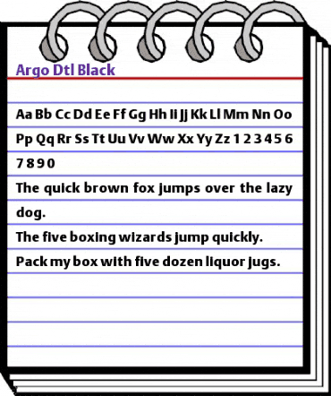 Argo Dtl Black animated font preview