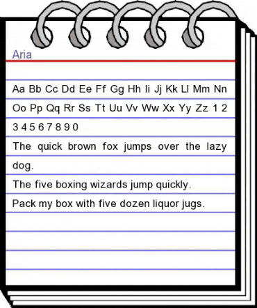 Aria Regular animated font preview