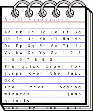 Arial Monospaced Regular animated font preview Arial Monospaced Regular animated font preview