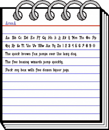 AriesA Regular animated font preview