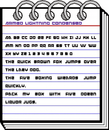 Armed Lightning Condensed Condensed animated font preview
