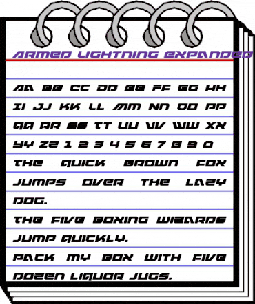 Armed Lightning Expanded Italic Expanded Italic animated font preview Armed Lightning Expanded Italic Expanded Italic animated font preview