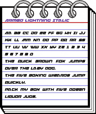 Armed Lightning Italic Italic animated font preview Armed Lightning Italic Italic animated font preview