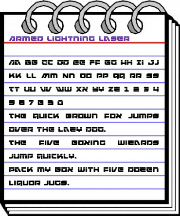 Armed Lightning Laser Regular animated font preview