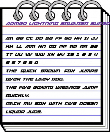 Armed Lightning Squared Super-Italic Italic animated font preview Armed Lightning Squared Super-Italic Italic animated font preview