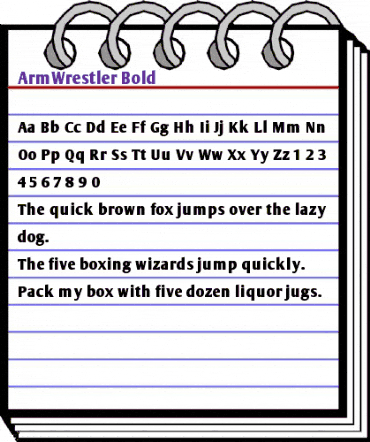 ArmWrestler Bold animated font preview