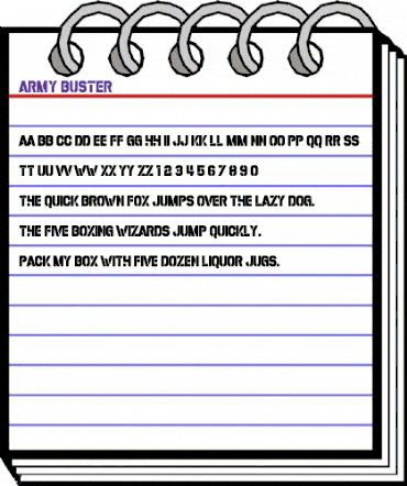 Army Buster Regular animated font preview Army Buster Regular animated font preview
