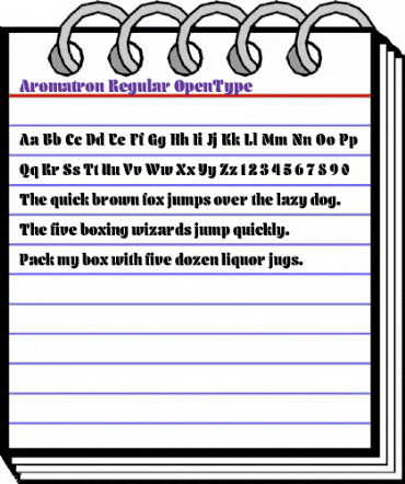 Aromatron Regular animated font preview