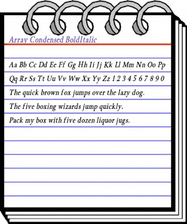 Array Condensed BoldItalic animated font preview Array Condensed BoldItalic animated font preview