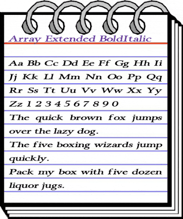 Array Extended BoldItalic animated font preview Array Extended BoldItalic animated font preview